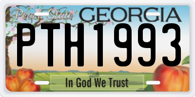 GA license plate PTH1993