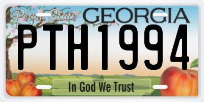 GA license plate PTH1994
