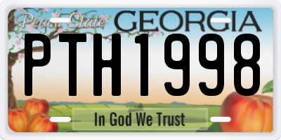 GA license plate PTH1998