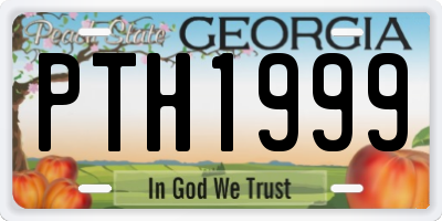 GA license plate PTH1999