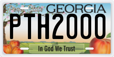 GA license plate PTH2000