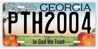 GA license plate PTH2004