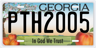 GA license plate PTH2005