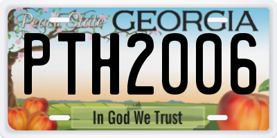 GA license plate PTH2006