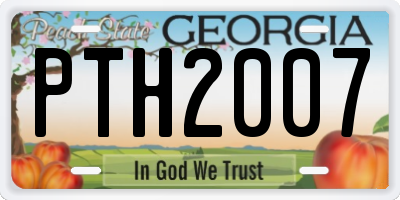 GA license plate PTH2007