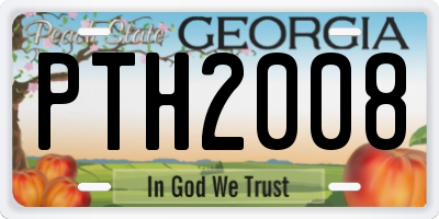 GA license plate PTH2008