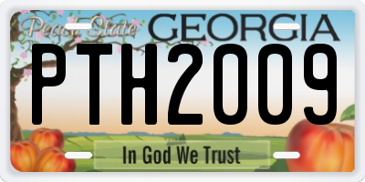 GA license plate PTH2009