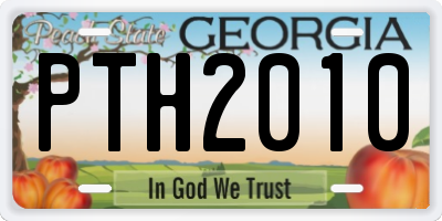 GA license plate PTH2010