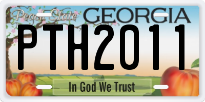 GA license plate PTH2011