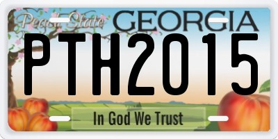 GA license plate PTH2015