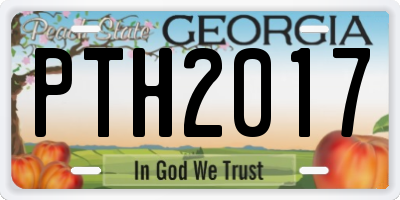 GA license plate PTH2017