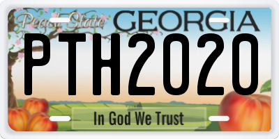 GA license plate PTH2020