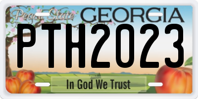 GA license plate PTH2023