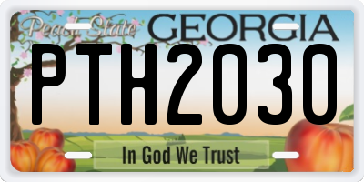 GA license plate PTH2030