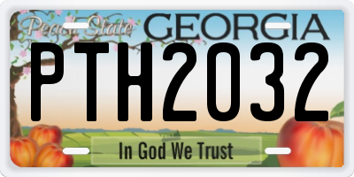 GA license plate PTH2032