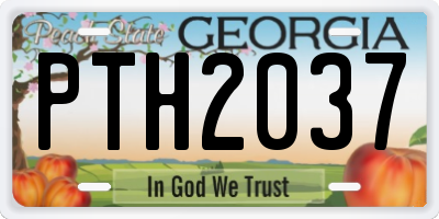 GA license plate PTH2037