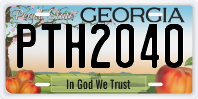 GA license plate PTH2040