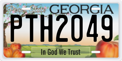 GA license plate PTH2049