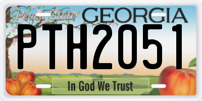 GA license plate PTH2051