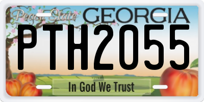 GA license plate PTH2055
