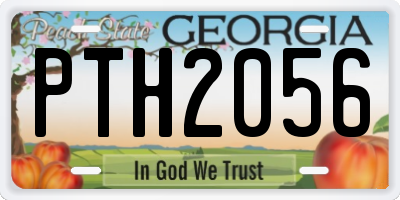 GA license plate PTH2056