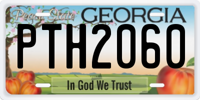 GA license plate PTH2060