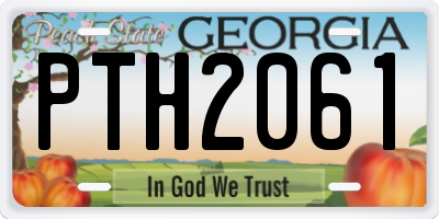 GA license plate PTH2061
