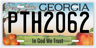 GA license plate PTH2062