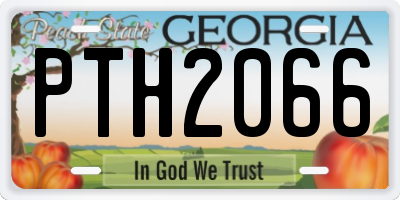 GA license plate PTH2066