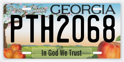 GA license plate PTH2068