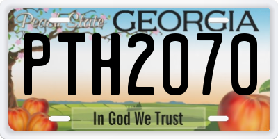 GA license plate PTH2070