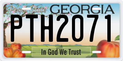 GA license plate PTH2071