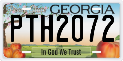 GA license plate PTH2072
