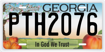 GA license plate PTH2076