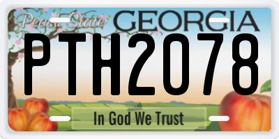 GA license plate PTH2078