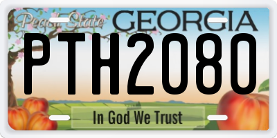 GA license plate PTH2080