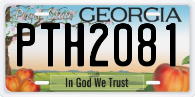 GA license plate PTH2081