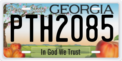 GA license plate PTH2085