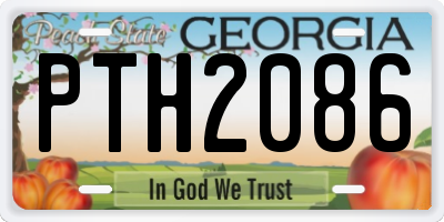 GA license plate PTH2086
