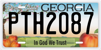 GA license plate PTH2087