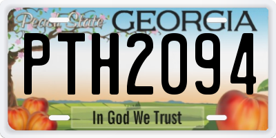 GA license plate PTH2094