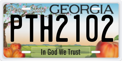 GA license plate PTH2102