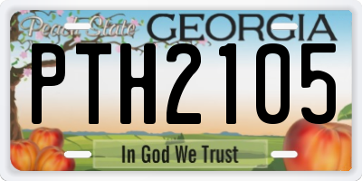 GA license plate PTH2105