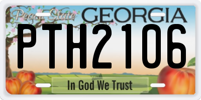 GA license plate PTH2106