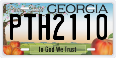 GA license plate PTH2110