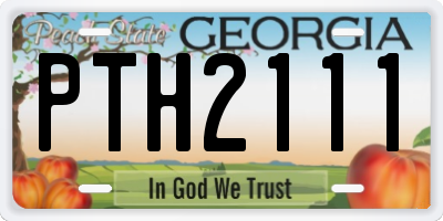 GA license plate PTH2111