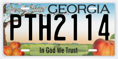 GA license plate PTH2114