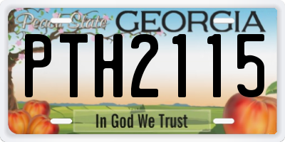 GA license plate PTH2115