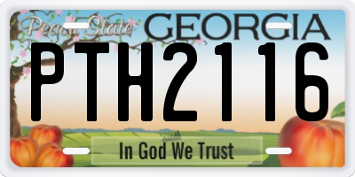 GA license plate PTH2116