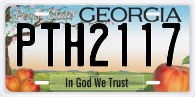GA license plate PTH2117